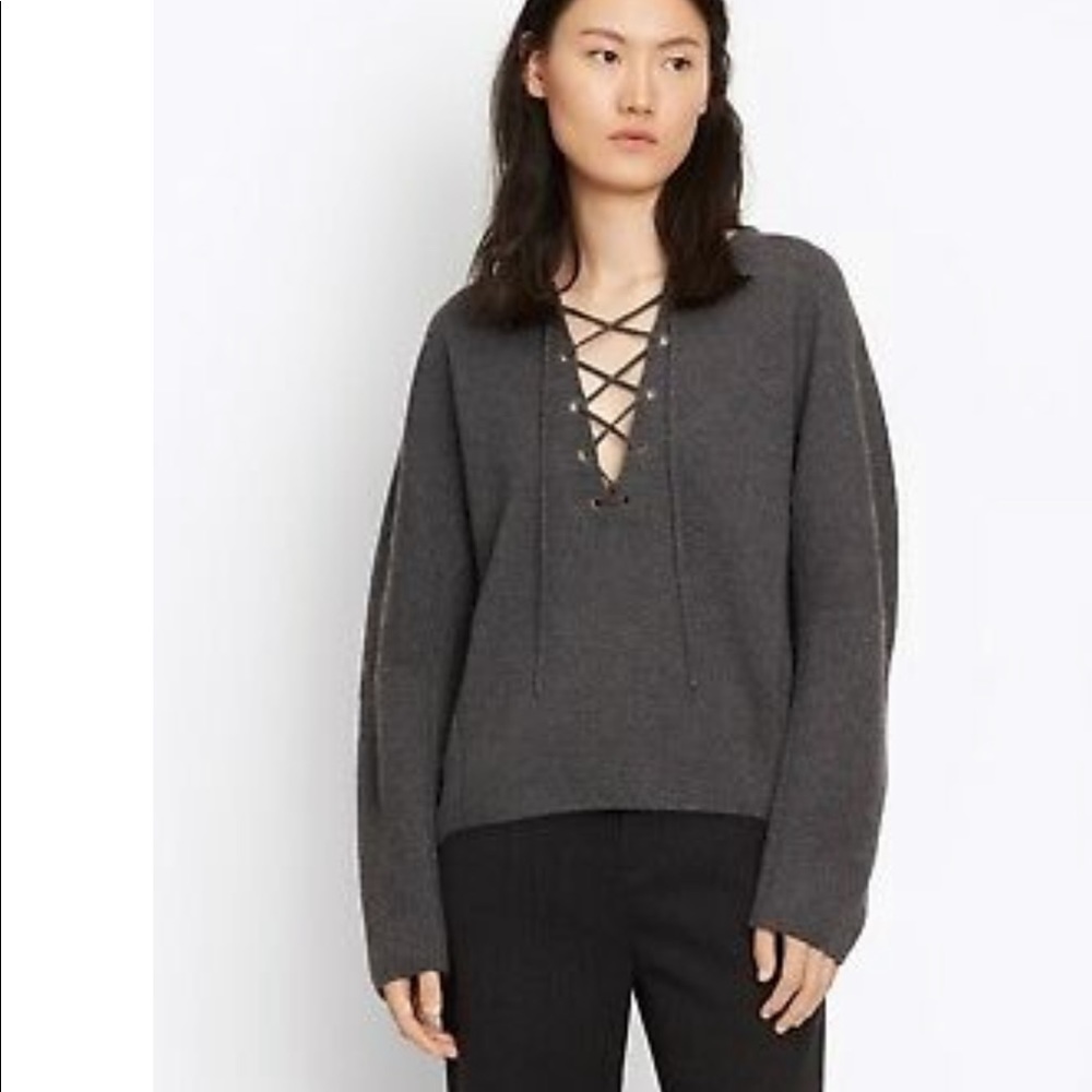 Vince cashmere wool lace front sweater